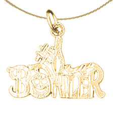 14K or 18K Gold #1 Bowler Saying Pendant