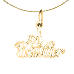 14K or 18K Gold #1 Bowler Saying Pendant