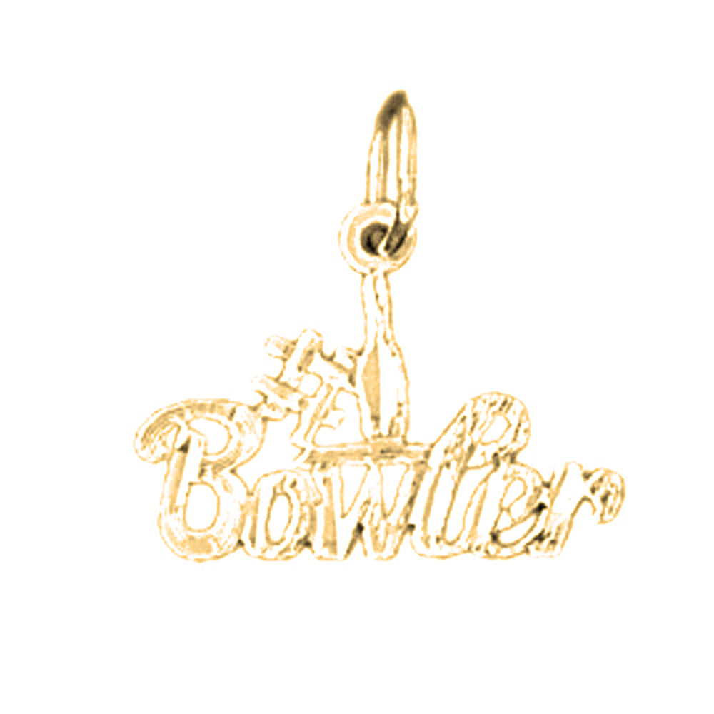 14K or 18K Gold #1 Bowler Saying Pendant