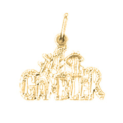 14K or 18K Gold #1 Gambler Saying Pendant