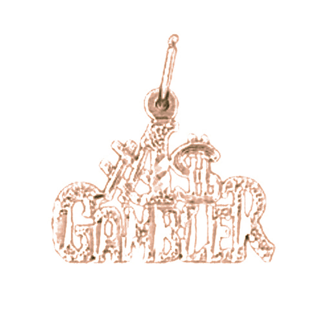 14K or 18K Gold #1 Gambler Saying Pendant