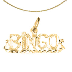 14K or 18K Gold Bingo Saying Pendant