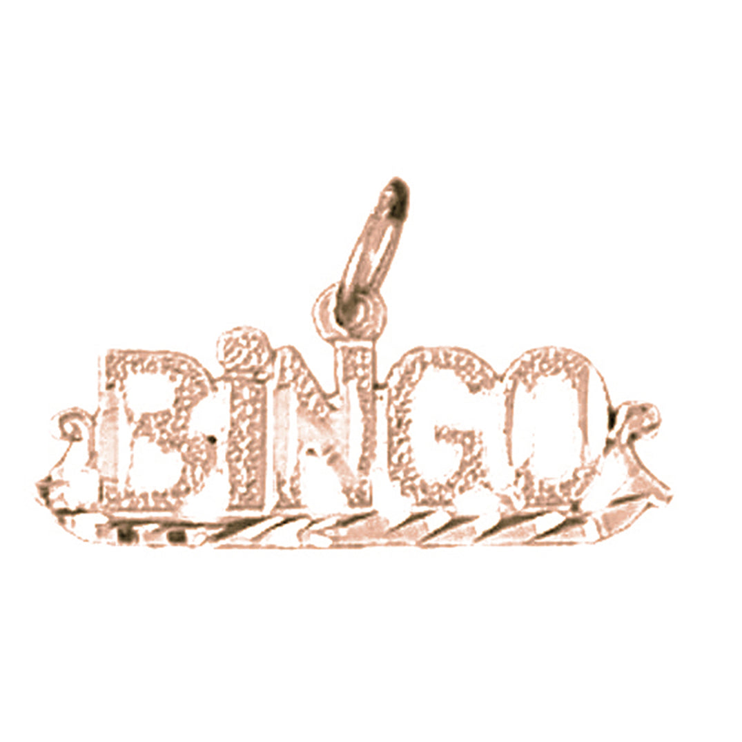 14K or 18K Gold Bingo Saying Pendant