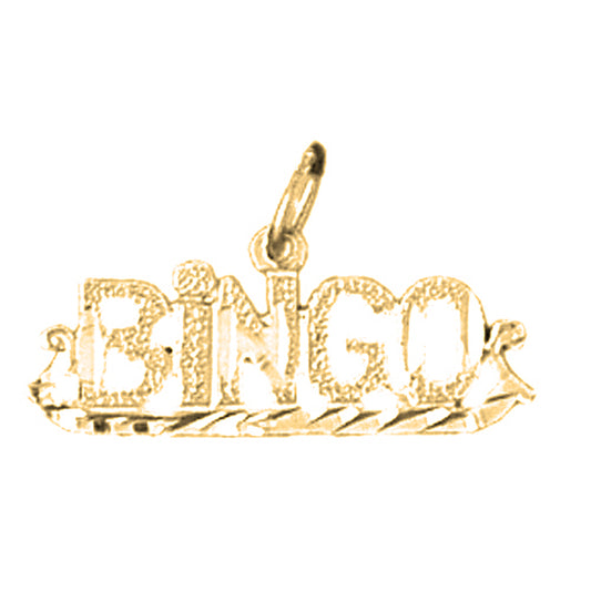 14K or 18K Gold Bingo Saying Pendant