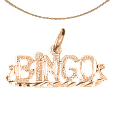 14K or 18K Gold Bingo Saying Pendant