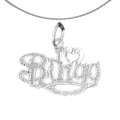 14K or 18K Gold I Love Bingo Saying Pendant