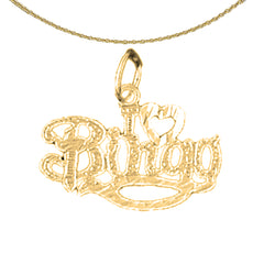 14K or 18K Gold I Love Bingo Saying Pendant