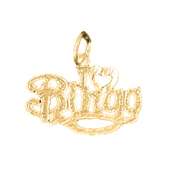 14K or 18K Gold I Love Bingo Saying Pendant