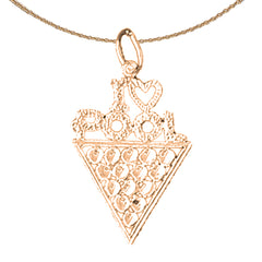 14K or 18K Gold I Love Pool Saying Pendant