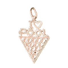 14K or 18K Gold I Love Pool Saying Pendant