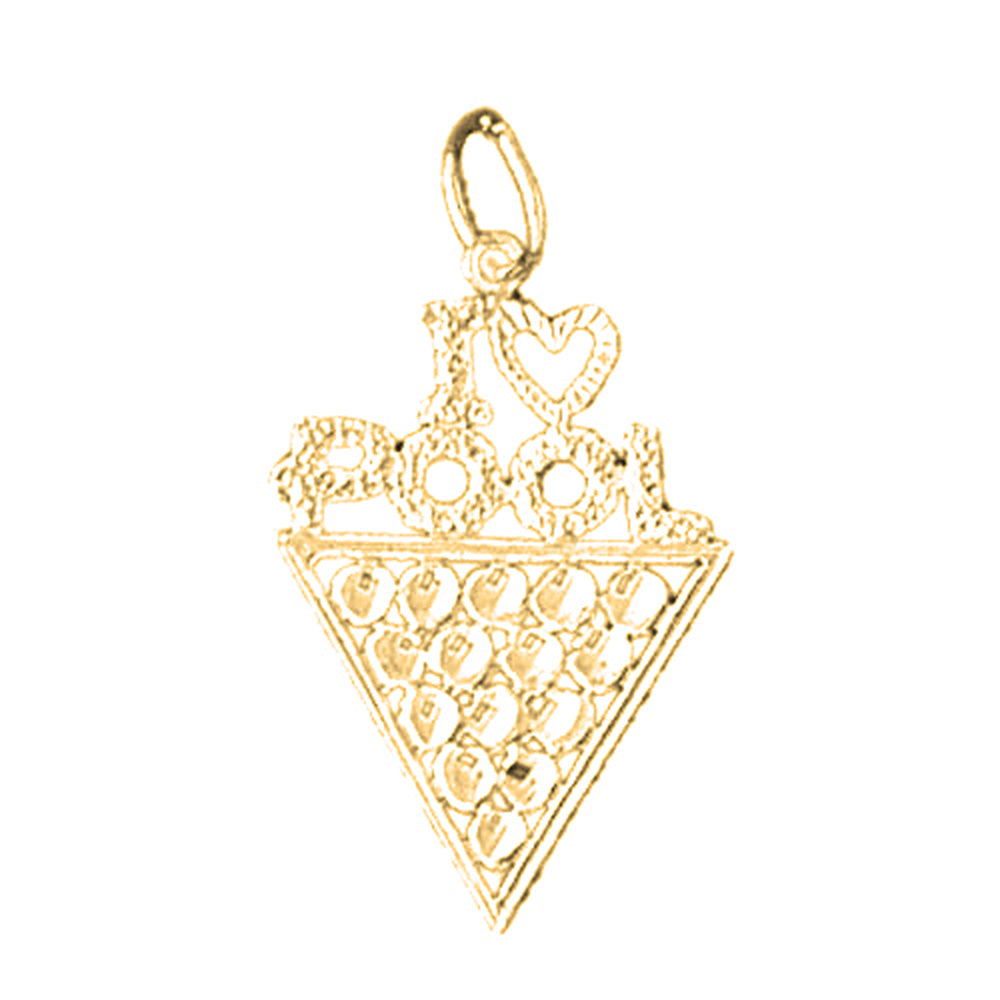 14K or 18K Gold I Love Pool Saying Pendant