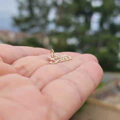 14K or 18K Gold I Love Jazz Saying Pendant