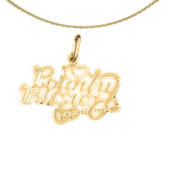 14K or 18K Gold I Love Country Music Saying Pendant