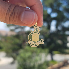 14K or 18K Gold #1 Drummer Saying Pendant