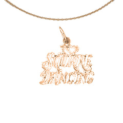 Colgante con texto "I Love Square Dancing" de oro de 14 quilates o 18 quilates