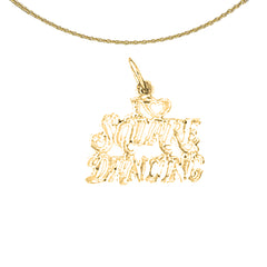 Colgante con texto "I Love Square Dancing" de oro de 14 quilates o 18 quilates