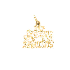 14K or 18K Gold I Love Square Dancing Saying Pendant