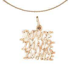 14K or 18K Gold Dance Dance Dance Saying Pendant