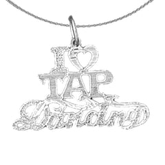 14K or 18K Gold I Love Tap Dancing Saying Pendant