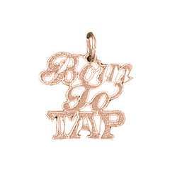 14K or 18K Gold Born To Tap Saying Pendant