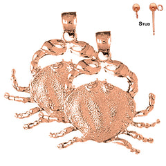 14K or 18K Gold Crab Earrings