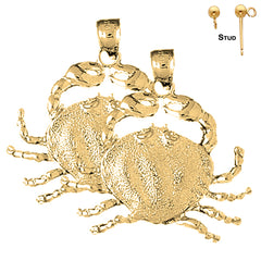 14K or 18K Gold Crab Earrings