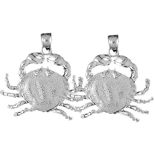 Sterling Silver 35mm Crab Earrings