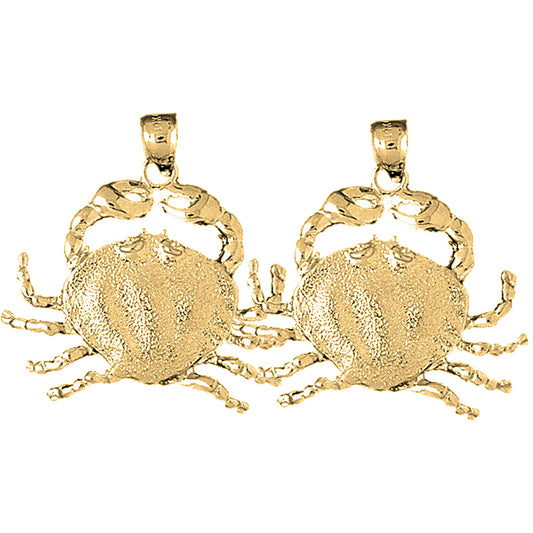 Yellow Gold-plated Silver 35mm Crab Earrings