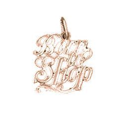 14K or 18K Gold Born To Shop Saying Pendant