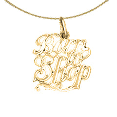 14K or 18K Gold Born To Shop Saying Pendant