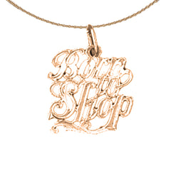 14K or 18K Gold Born To Shop Saying Pendant