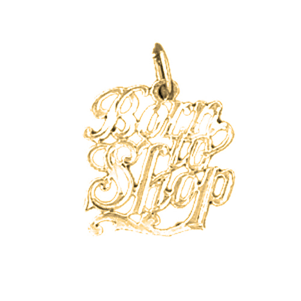 14K or 18K Gold Born To Shop Saying Pendant