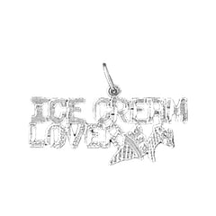 14K or 18K Gold Ice Cream Lover Saying Pendant