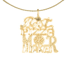 14K or 18K Gold Best Pizza Maker Saying Pendant