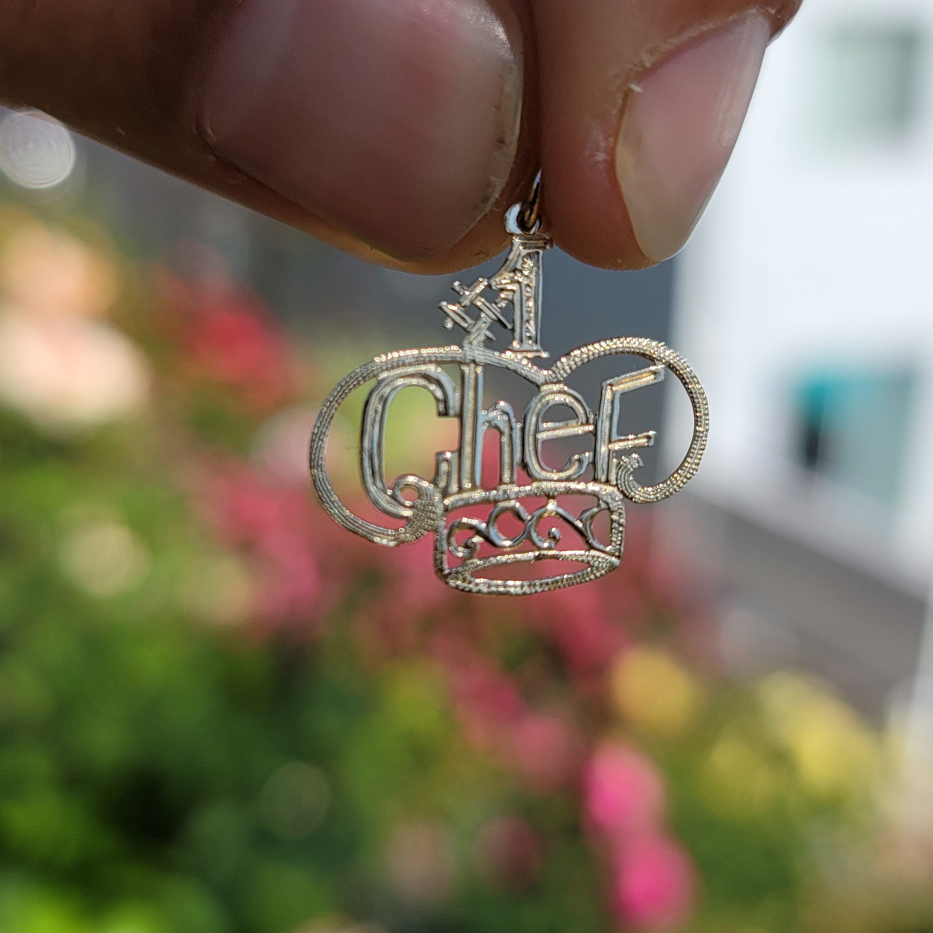 14K or 18K Gold #1 Chef Saying Pendant