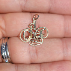 14K or 18K Gold #1 Chef Saying Pendant