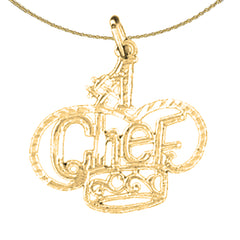 14K or 18K Gold #1 Chef Saying Pendant