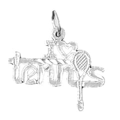 14K or 18K Gold I Love Tennis Pendant