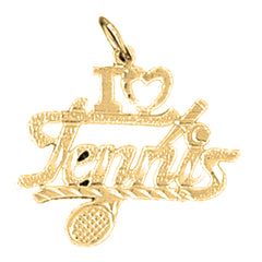 14K or 18K Gold I Love Tennis Pendant