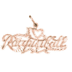 14K or 18K Gold I Love Racquet Ball Pendant