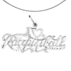 14K or 18K Gold I Love Racquet Ball Pendant