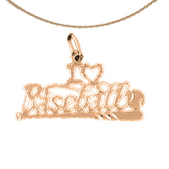 14K or 18K Gold I Love Baseball Pendant