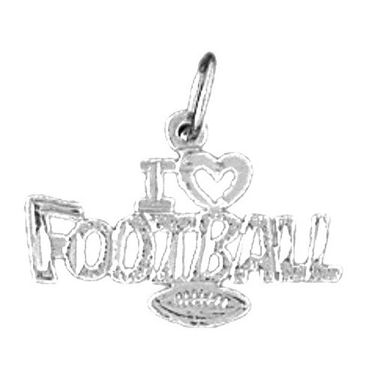 14K or 18K Gold I Love Football Pendant