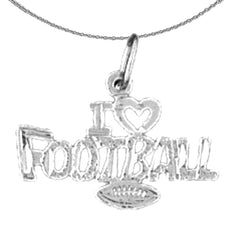 Colgante I Love Football de oro de 14 quilates o 18 quilates