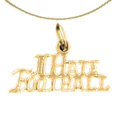 14K or 18K Gold I Hate Football Pendant