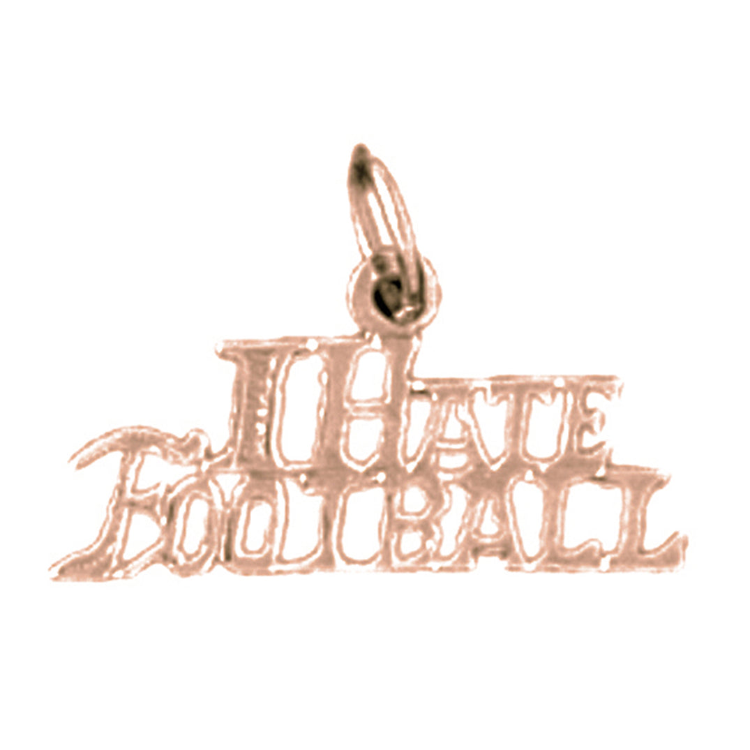 14K or 18K Gold I Hate Football Pendant