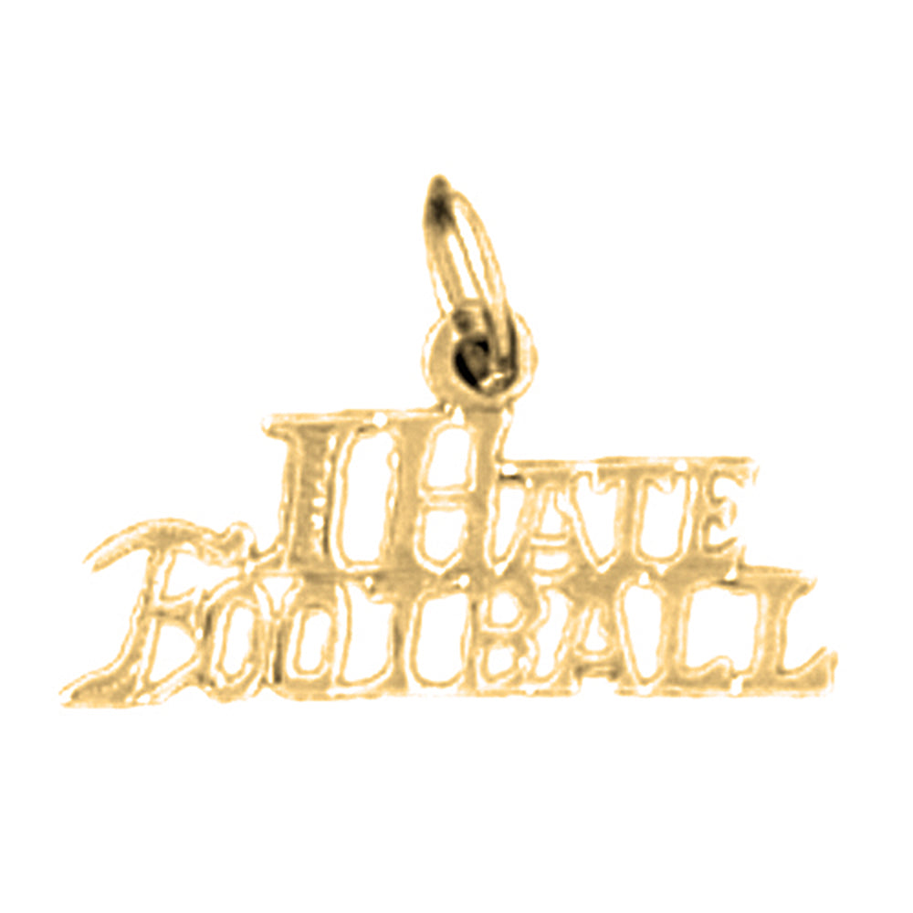 14K or 18K Gold I Hate Football Pendant