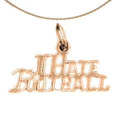 14K or 18K Gold I Hate Football Pendant