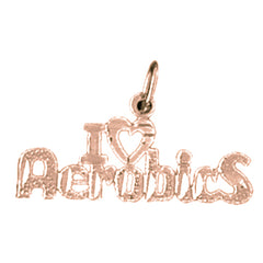 14K or 18K Gold I Love Aerobics Pendant