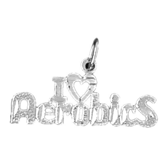 14K or 18K Gold I Love Aerobics Pendant